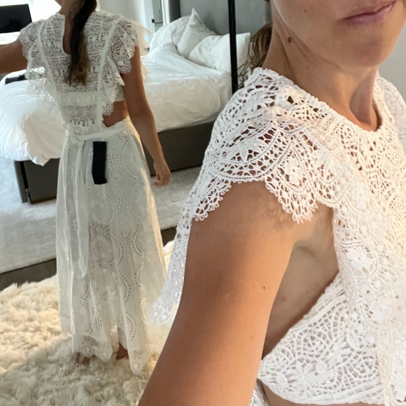 Nightcap Lace Eyelet Apron Front Dress - Picture 3 of 4